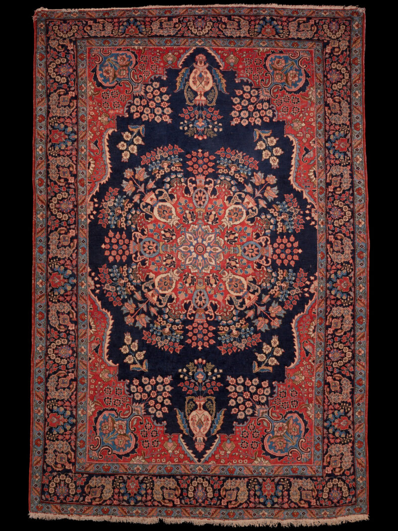 Punainen käsinsolmittu Tabriz-villamatto, 332 × 230 cm