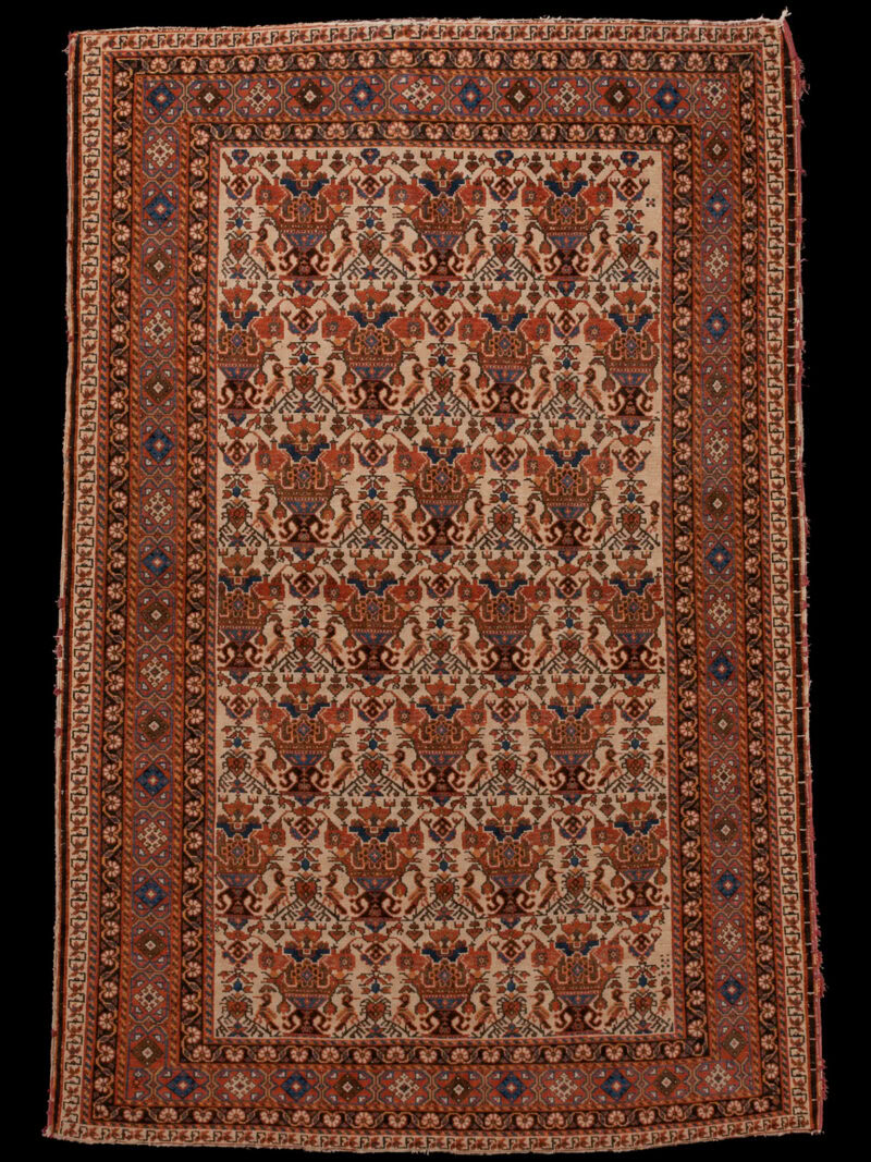 Maanläheinen käsinsolmittu Afshar-villamatto, 207 × 146 cm