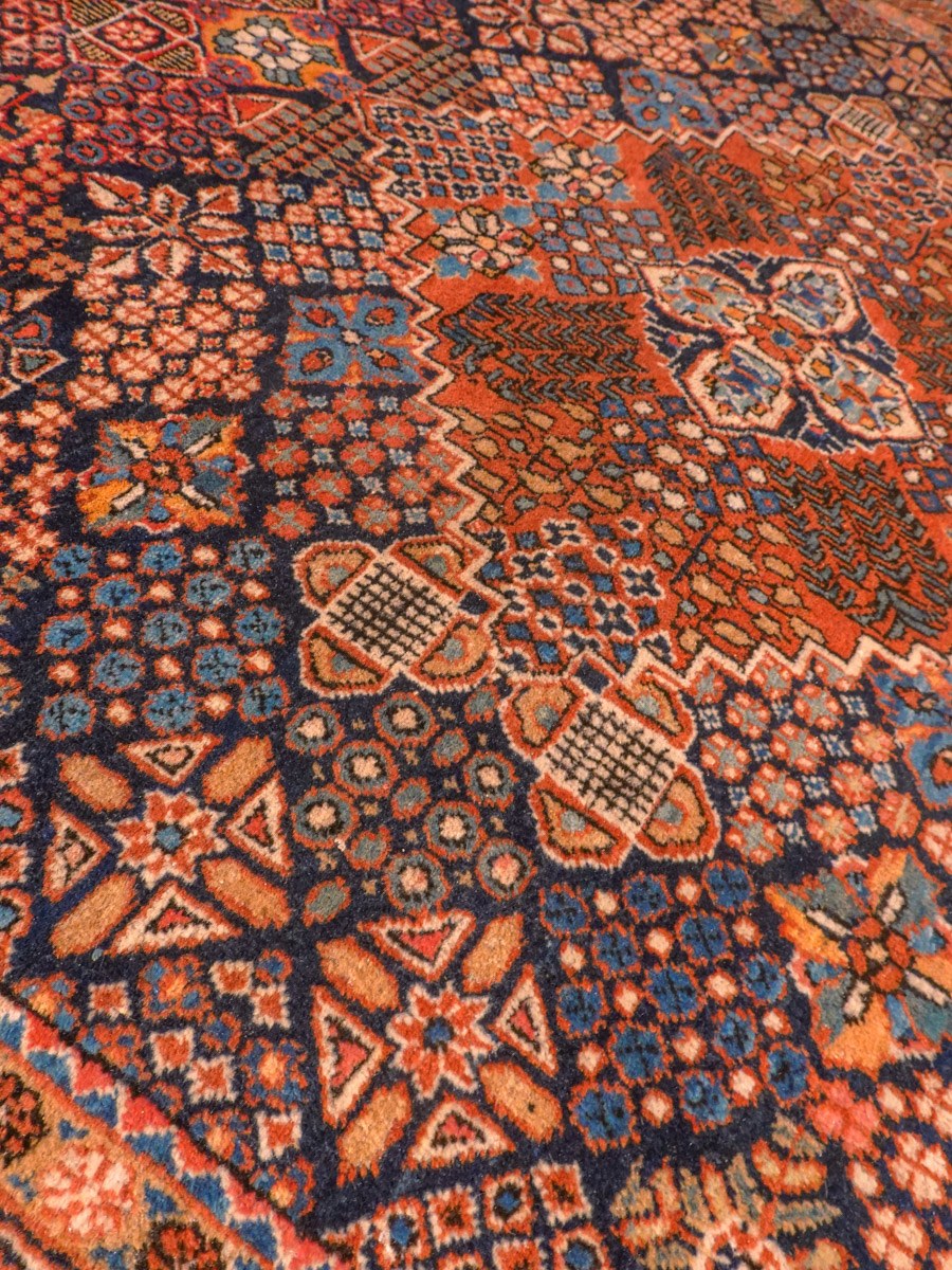 Maanläheinen käsinsolmittu Joshagan-villamatto, 198 × 126 cm