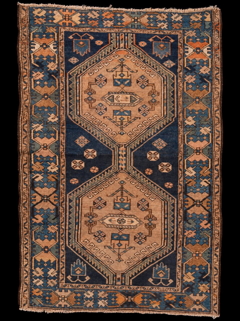 Maanläheinen käsinsolmittu Malayer-villamatto, 162 × 112 cm