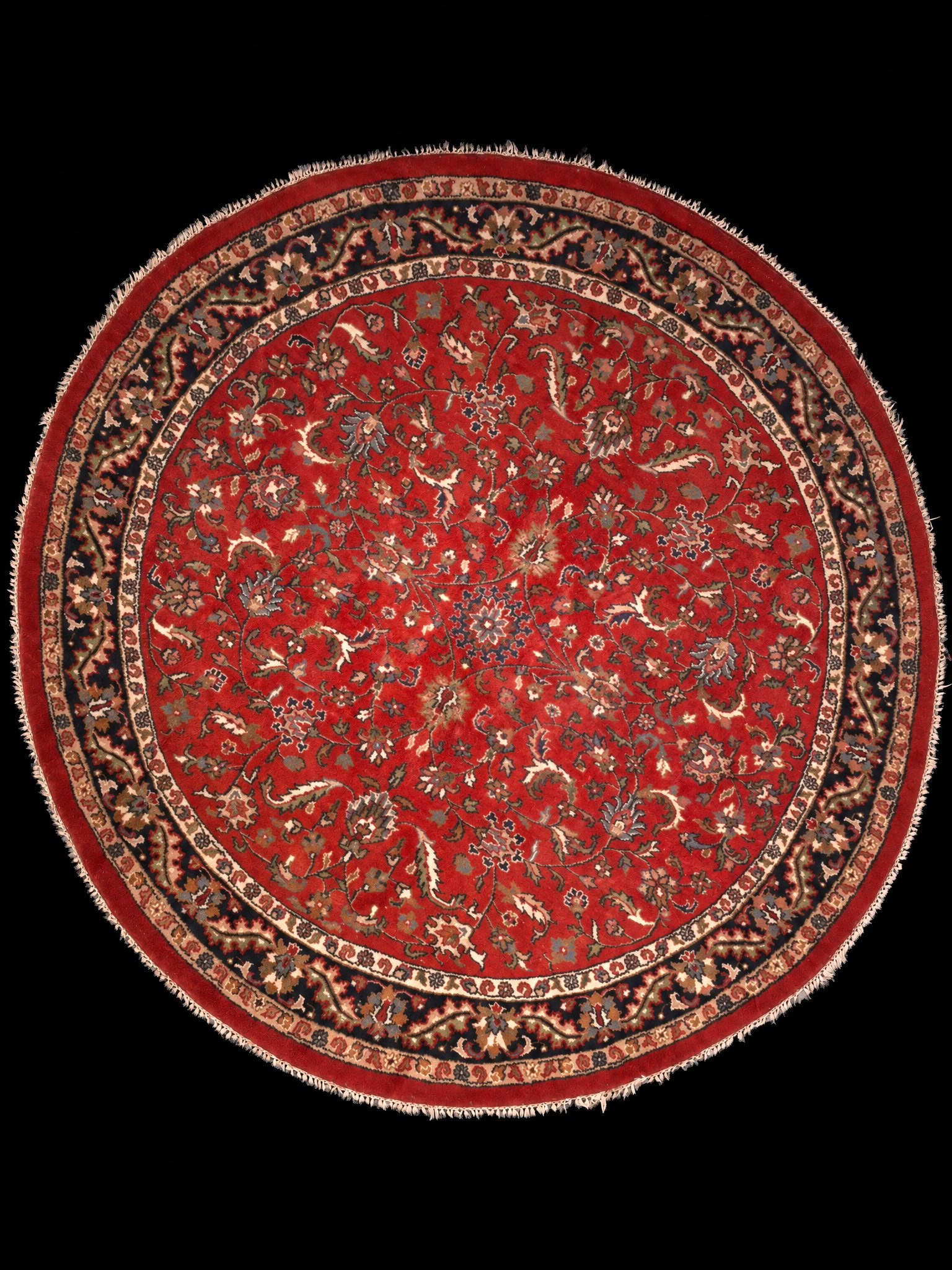 Punainen käsinsolmittu Tabriz-villamatto, 240 × 239 cm