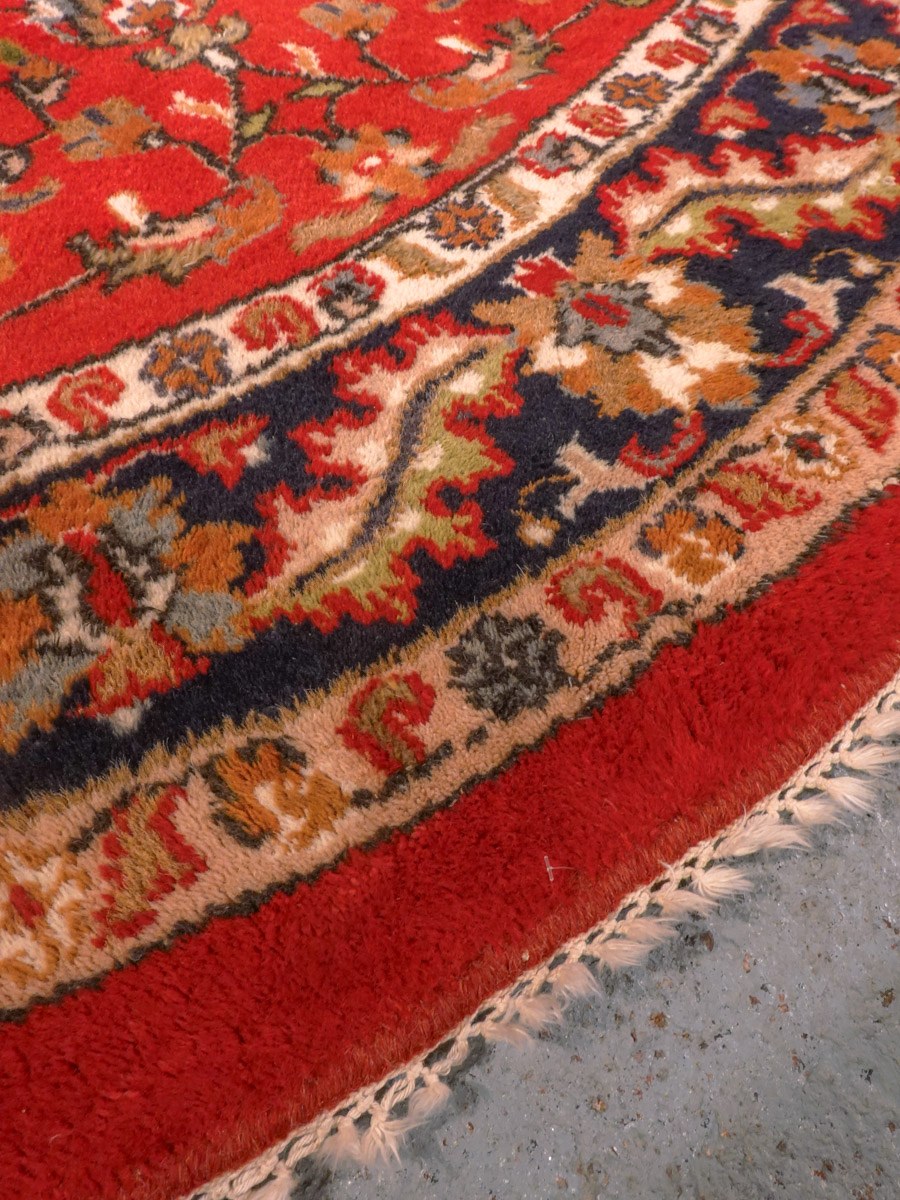 Punainen käsinsolmittu Tabriz-villamatto, 240 × 239 cm
