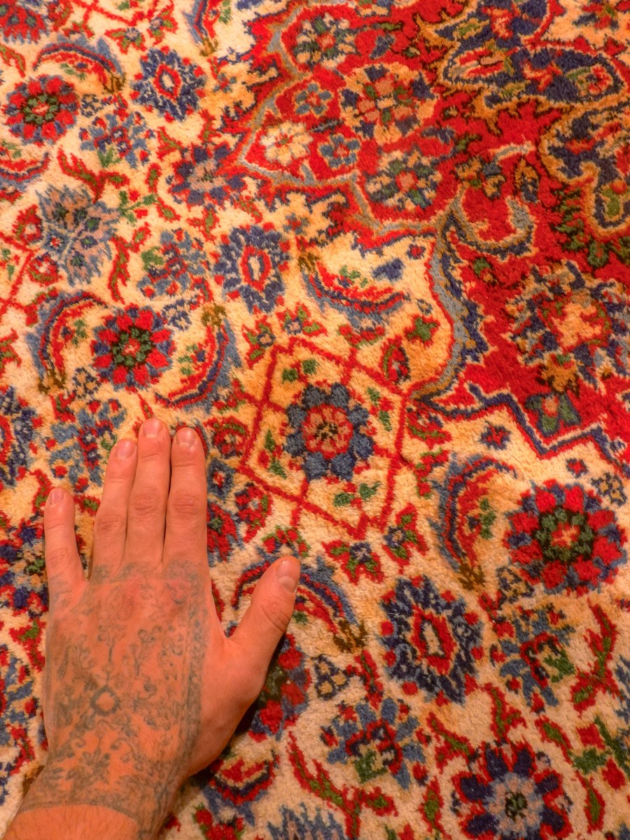 Maanläheinen käsinsolmittu Tabriz-villamatto, 304 × 204 cm