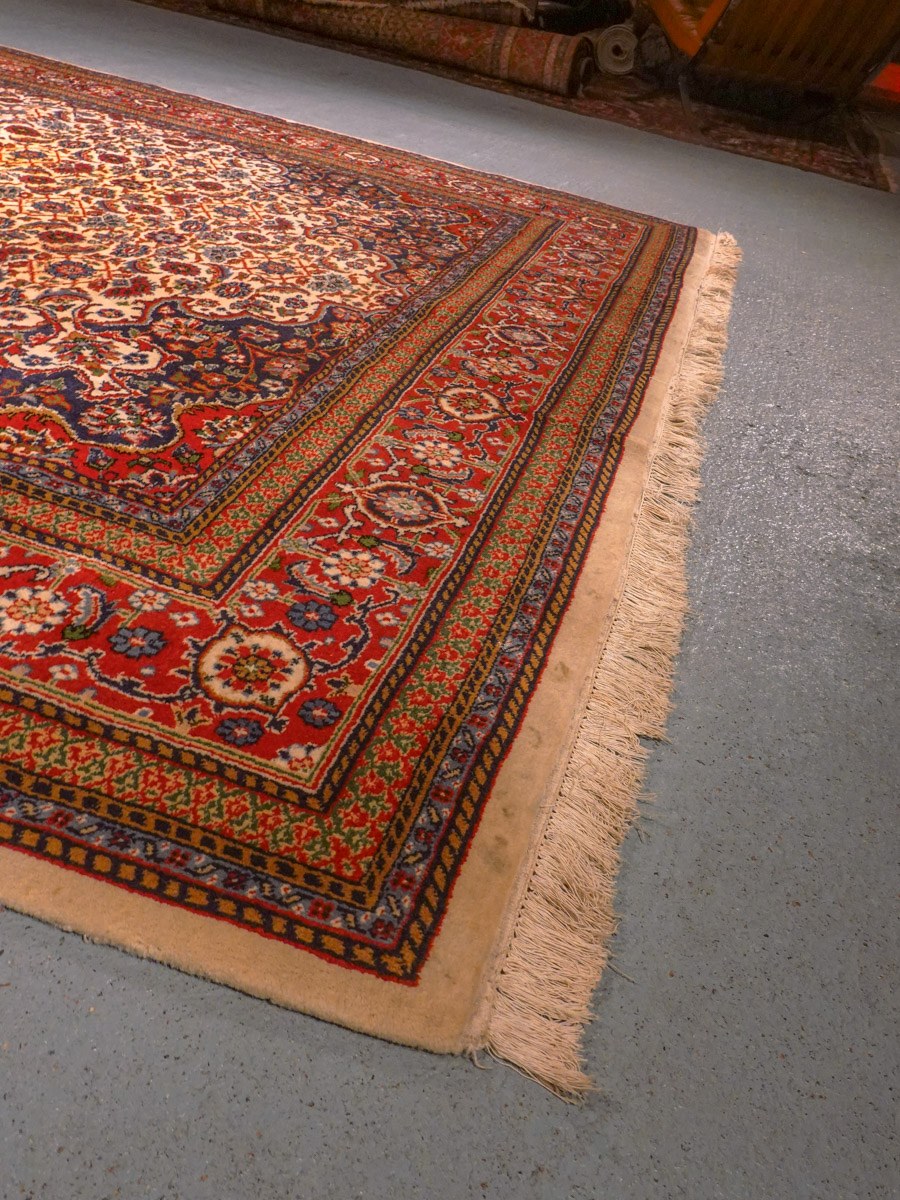 Maanläheinen käsinsolmittu Tabriz-villamatto, 304 × 204 cm