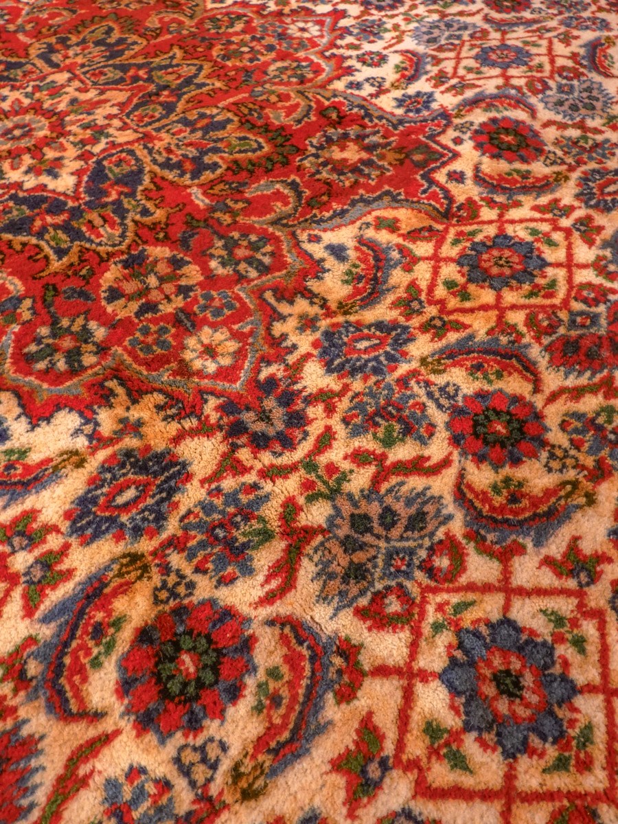 Maanläheinen käsinsolmittu Tabriz-villamatto, 304 × 204 cm