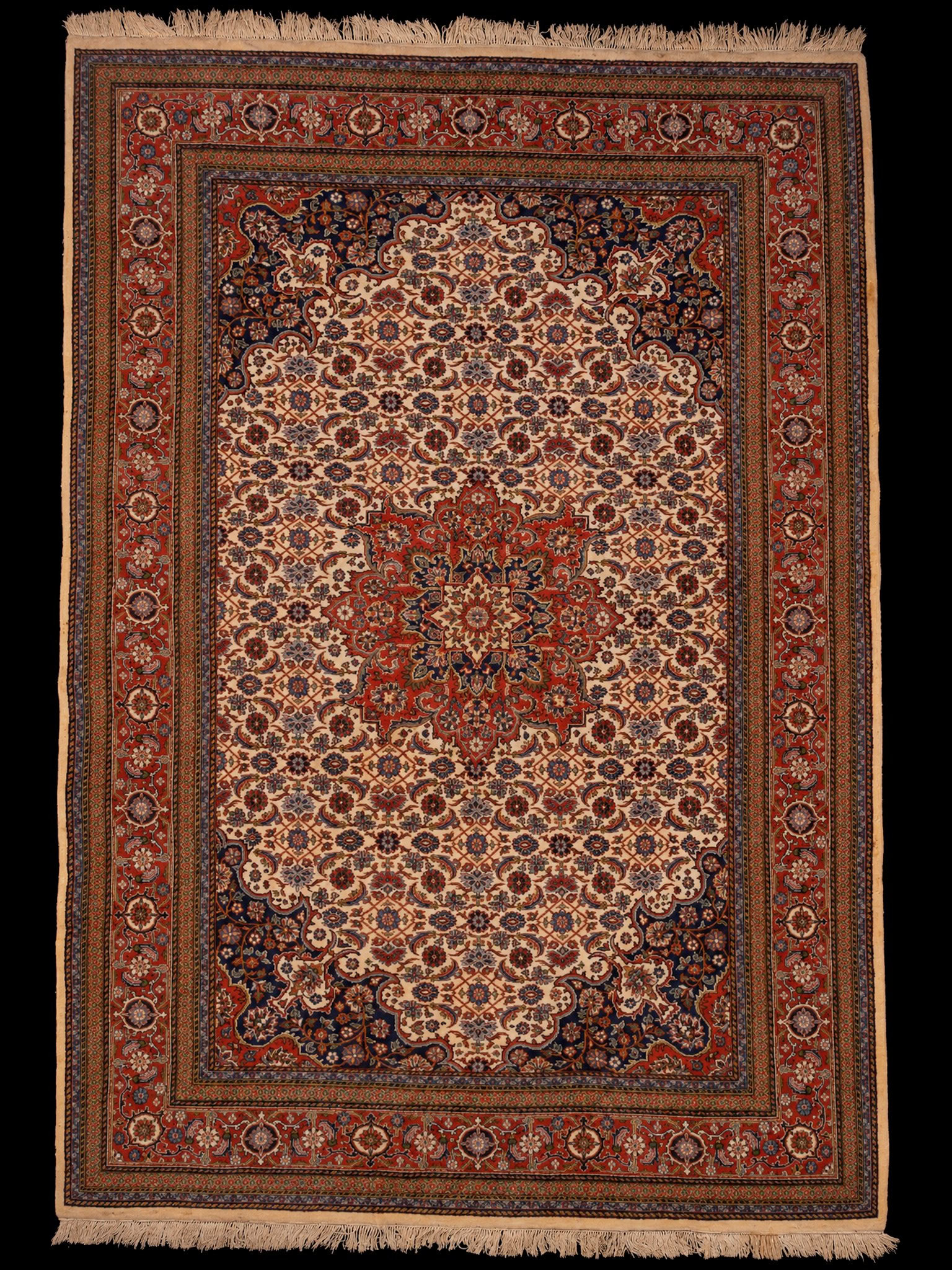 Maanläheinen käsinsolmittu Tabriz-villamatto, 304 × 204 cm