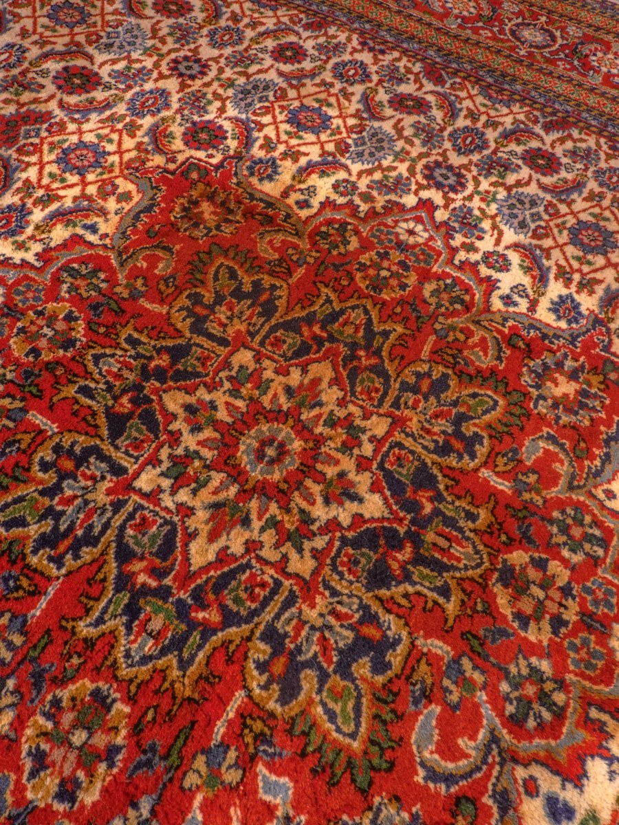 Maanläheinen käsinsolmittu Tabriz-villamatto, 304 × 204 cm