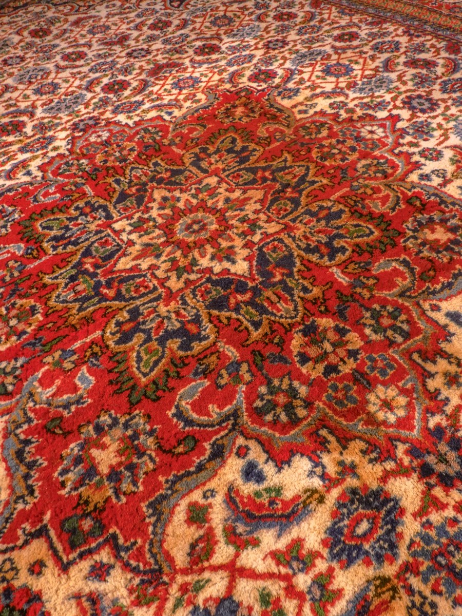 Maanläheinen käsinsolmittu Tabriz-villamatto, 304 × 204 cm