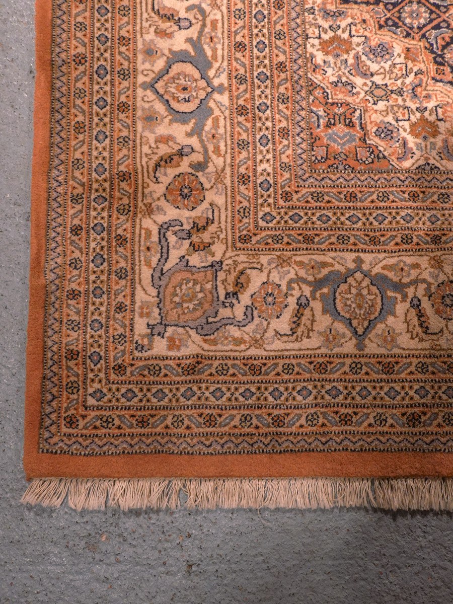 Maanläheinen käsinsolmittu Tabriz-villamatto, 344 × 235 cm